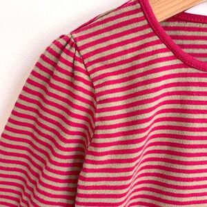 3/$20💥UK Brand Girls Long Sleeve Tee, Magenta & Tan Stripes, Quality Cotton